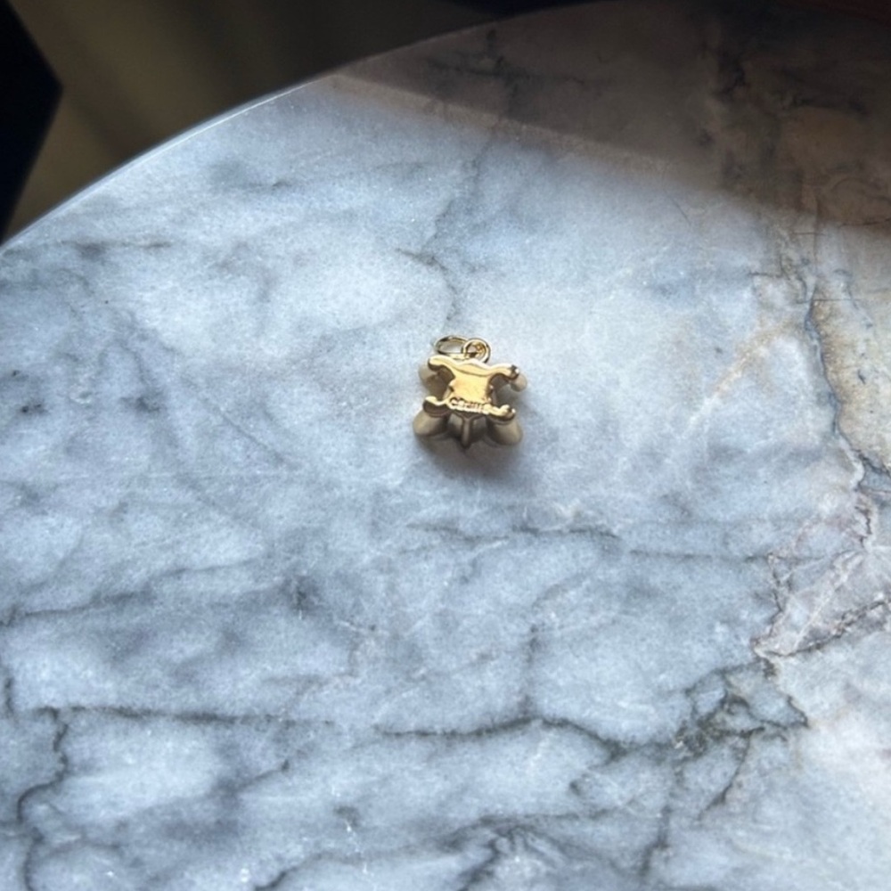 CELINE Triomphe Gold Logo Charm - Picture 3 of 4